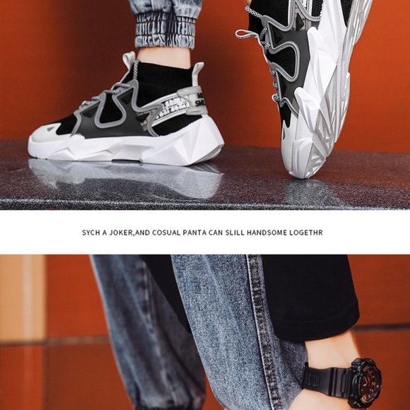 Green High Sock Shoes Men Casual High Top